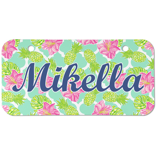 Custom Preppy Hibiscus Mini/Bicycle License Plate (2 Holes) (Personalized)