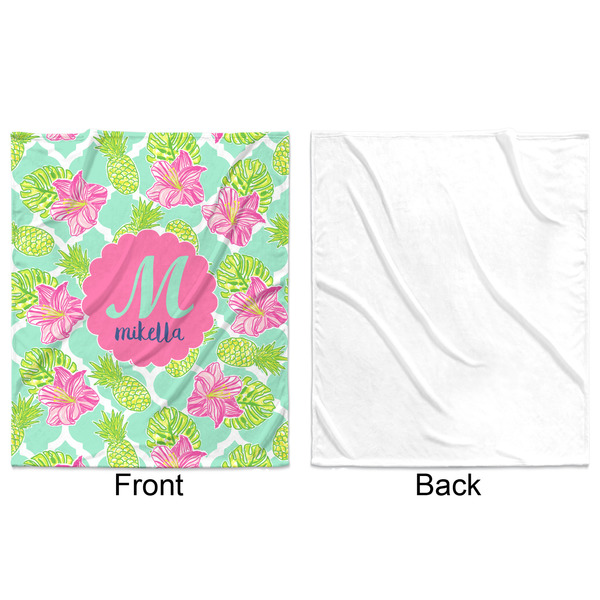 Preppy Hibiscus Minky Blanket - 50"x60" - Single Sided - Front & Back