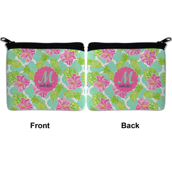 Preppy Hibiscus Neoprene Coin Purse - Front & Back (APPROVAL)