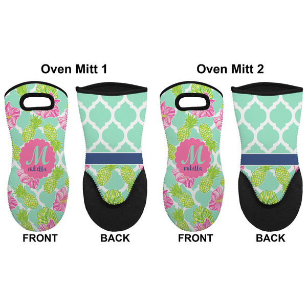 Preppy Hibiscus Neoprene Oven Mitt - Set of 2 - Approval