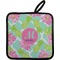 Preppy Hibiscus Pot Holder w/ Name and Initial