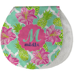 Preppy Hibiscus Burp Pad - Velour w/ Name and Initial