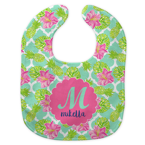 Preppy Hibiscus New Bib Flat Approval