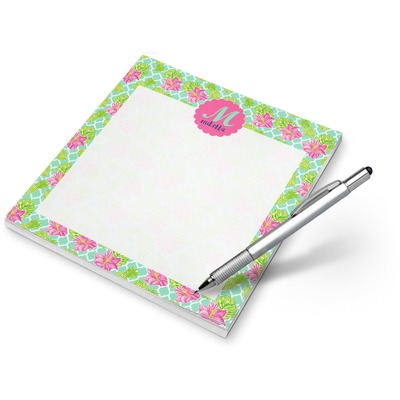 Preppy Hibiscus Notepad (Personalized)