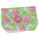 Preppy Hibiscus Burp Cloth - Fleece w/ Name and Initial