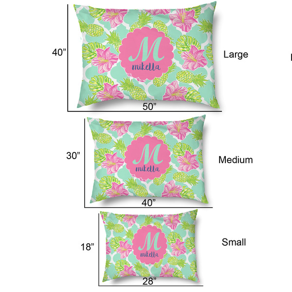 Preppy Hibiscus Outdoor Dog Beds - SIZE CHART