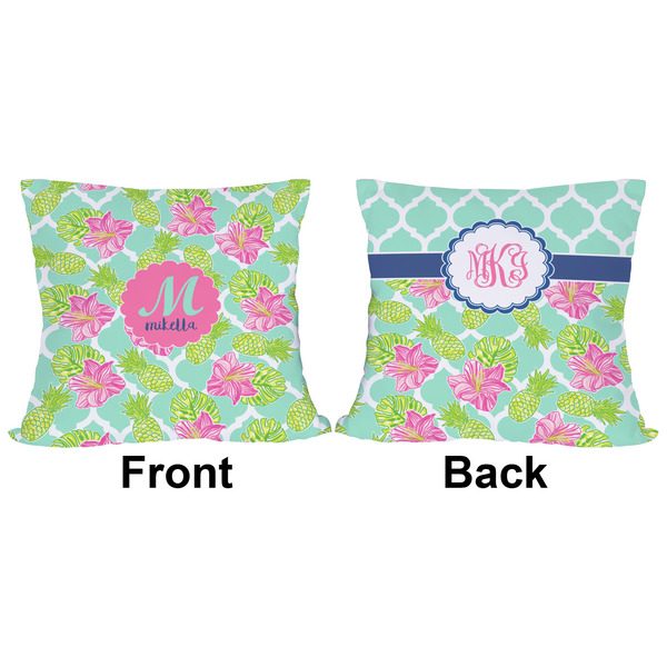 Preppy Hibiscus Outdoor Pillow - 16x16