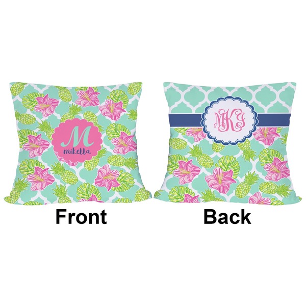 Preppy Hibiscus Outdoor Pillow - 18x18