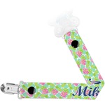Preppy Hibiscus Pacifier Clip (Personalized)
