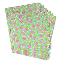 Preppy Hibiscus Binder Tab Divider - Set of 6 (Personalized)