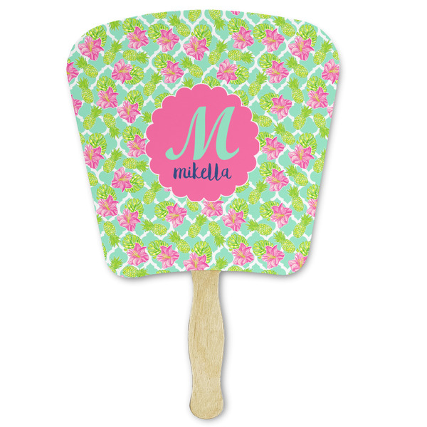 Custom Preppy Hibiscus Paper Fan (Personalized)