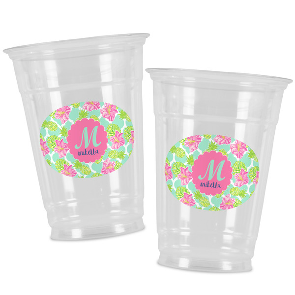 Preppy Hibiscus Party Cups - 16oz - Alt View