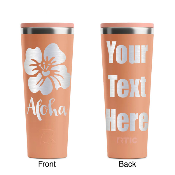 Preppy Hibiscus Peach RTIC Everyday Tumbler - 28 oz. - Front and Back