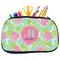 Preppy Hibiscus Neoprene Pencil Case - Medium w/ Name and Initial