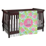 Preppy Hibiscus Baby Blanket (Personalized)