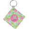 Preppy Hibiscus Diamond Plastic Keychain w/ Name and Initial