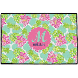 Preppy Hibiscus Door Mat - 36"x24" (Personalized)