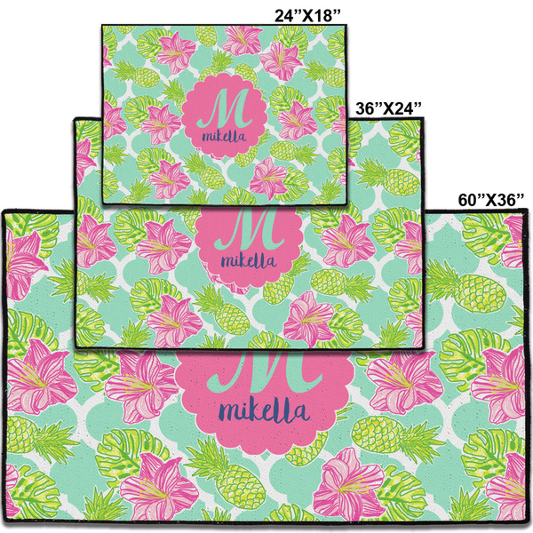 Preppy Hibiscus Personalized Door Mat - Group Parent IMF