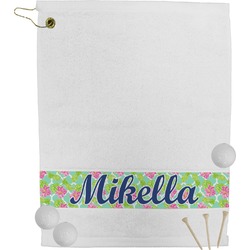 Preppy Hibiscus Golf Bag Towel (Personalized)