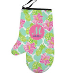 Preppy Hibiscus Left Oven Mitt (Personalized)