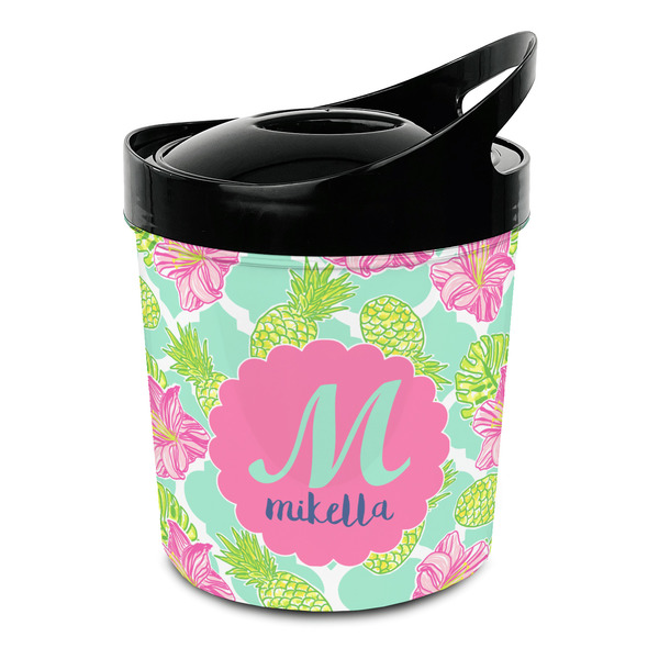 Custom Preppy Hibiscus Plastic Ice Bucket (Personalized)