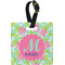 Preppy Hibiscus Personalized Square Luggage Tag
