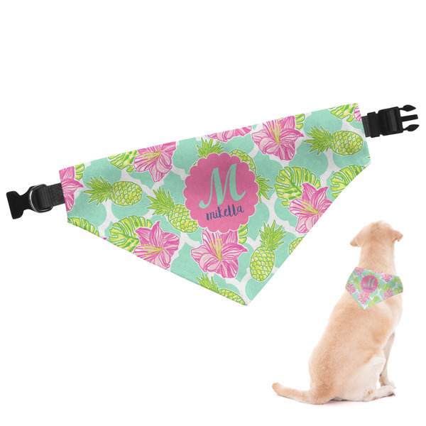 Custom Preppy Hibiscus Dog Bandana - XLarge (Personalized)