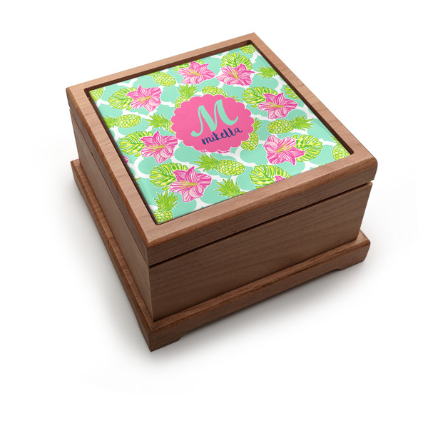 Custom Preppy Hibiscus Pet Urn w/ Name and Initial