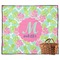 Preppy Hibiscus Outdoor Picnic Blanket (Personalized)
