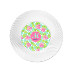Preppy Hibiscus Plastic Party Appetizer & Dessert Plates - 6" (Personalized)