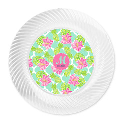 Preppy Hibiscus Plastic Party Dinner Plates - 10" (Personalized)