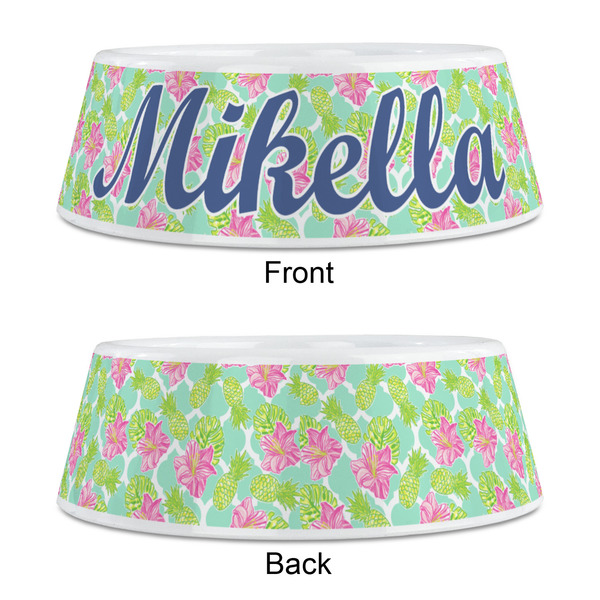 Preppy Hibiscus Plastic Pet Bowls - Medium - APPROVAL