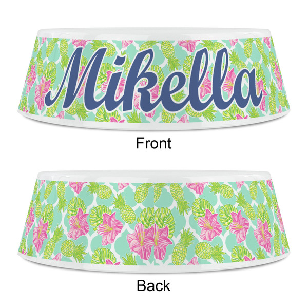 Preppy Hibiscus Plastic Pet Bowls - Small - APPROVAL