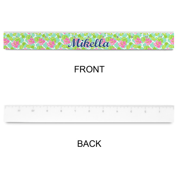Preppy Hibiscus Plastic Ruler - 12" - APPROVAL