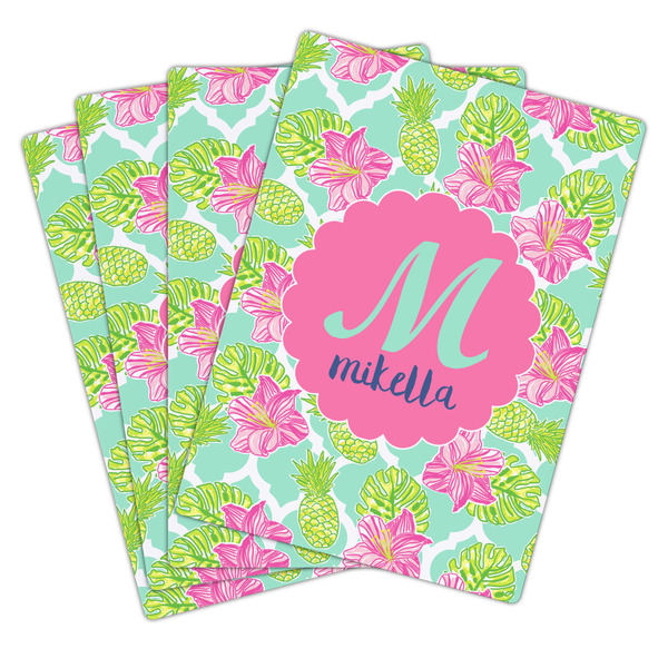 Preppy Hibiscus Playing Cards - Hand Back View