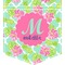 Preppy Hibiscus Iron On Faux Pocket (Personalized)