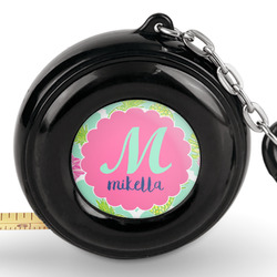 Preppy Hibiscus Pocket Tape Measure - 6 Ft w/ Carabiner Clip (Personalized)