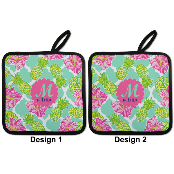 Preppy Hibiscus Pot Holders - Set of 2 APPROVAL