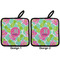 Preppy Hibiscus Pot Holders - Set of 2 APPROVAL