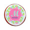 Preppy Hibiscus Printed Icing Circle - Small - On Cookie