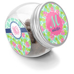 Preppy Hibiscus Puppy Treat Jar (Personalized)