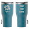 Preppy Hibiscus RTIC Tumbler - Dark Teal - Double Sided - Front & Back