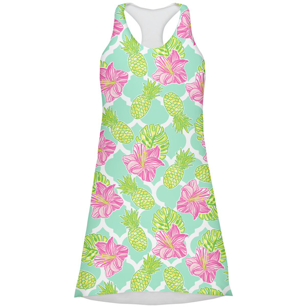 Custom Preppy Hibiscus Racerback Dress - X Large