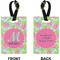 Preppy Hibiscus Rectangle Luggage Tag (Front + Back)