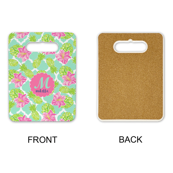 Preppy Hibiscus Rectangle Trivet with Handle - APPROVAL