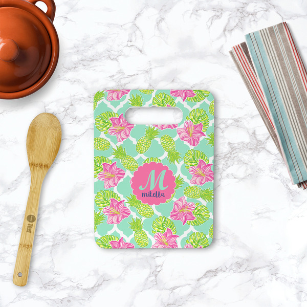 Preppy Hibiscus Rectangle Trivet with Handle - LIFESTYLE