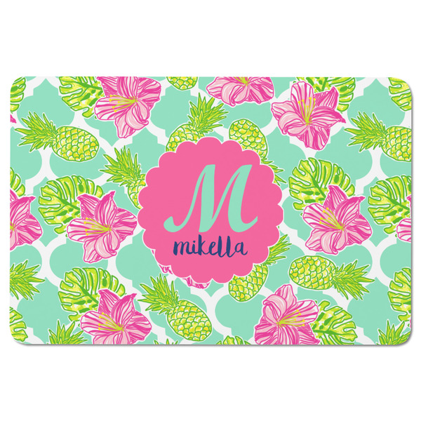 Preppy Hibiscus Rectangular Fridge Magnet - FRONT