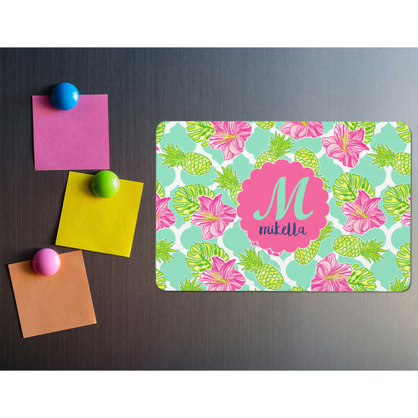 Preppy Hibiscus Rectangular Fridge Magnet - LIFESTYLE