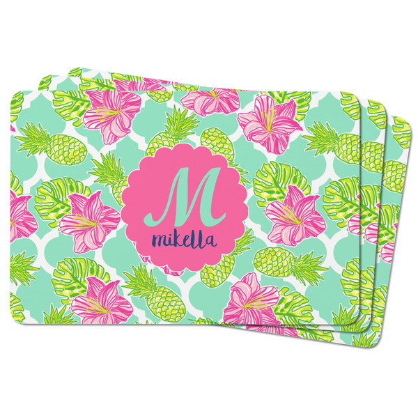 Preppy Hibiscus Rectangular Fridge Magnet - THREE