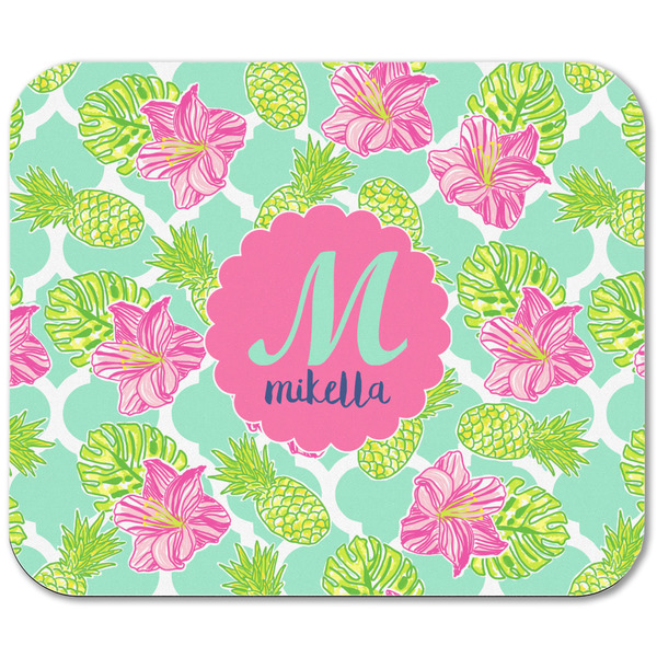 Preppy Hibiscus Rectangular Mouse Pad - APPROVAL